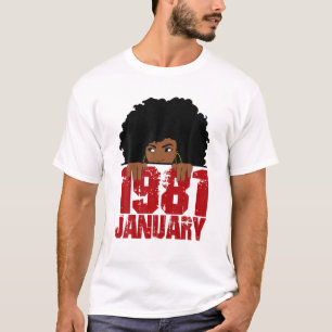 Camiseta Nacida En Enero De 1981 40º Nacimiento De Mujeres 