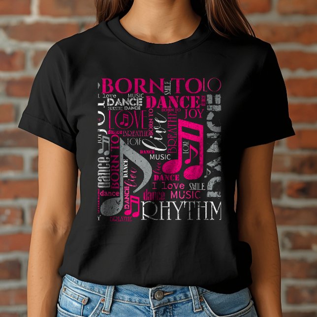 Camiseta Nacida para Bailar Rosa/Blanco ID277 (Subido por el creador)