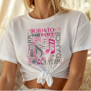 Camiseta Nacida para Bailar Rosa/Negro ID277