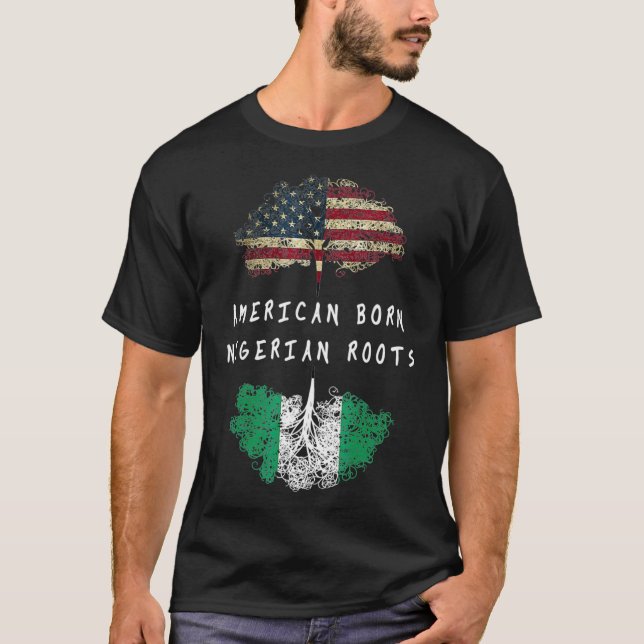 Camiseta Nacidas en Estados Unidos, raíces nigerianas (Anverso)