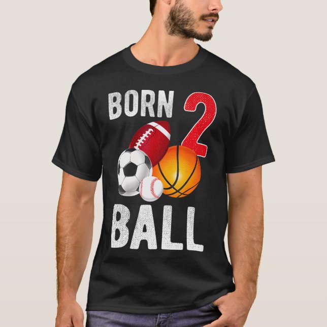 Camiseta Nacido 2 Ball Nacimiento Chica de niño de 2 años (Anverso)