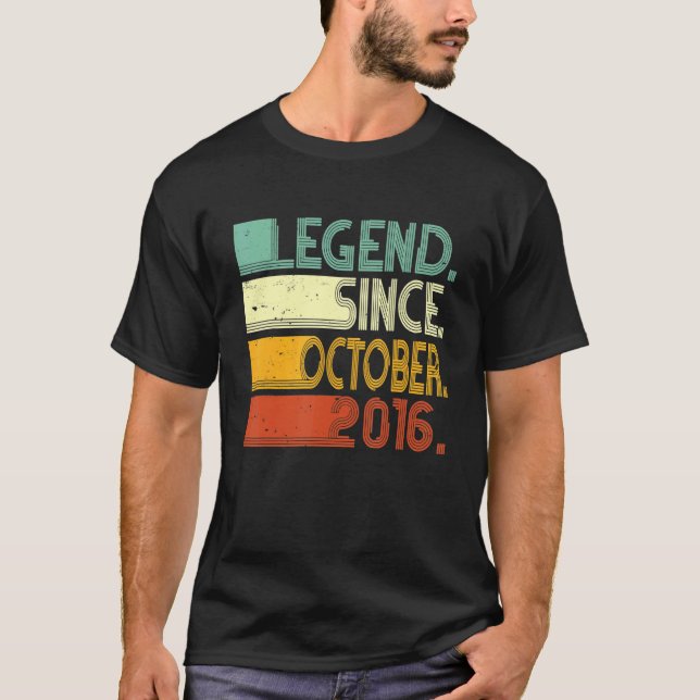 Camiseta Nacido 6 Años De Leyenda Desde El 20 De Octubre (Anverso)