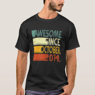 Camiseta Nacido 8.º cumpleaños increíble desde octubre de 2