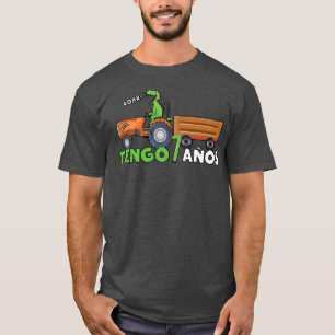 Camiseta Nacido a la edad de 7 años agricultor de dinosauri