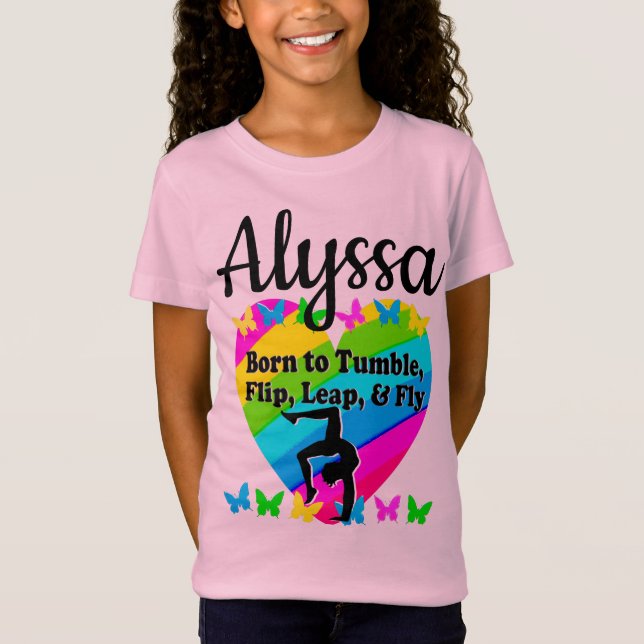 CAMISETA NACIDO AL DISEÑO DE CHICAS DE TUMBLE GYMNAST (Anverso)