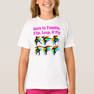 CAMISETA NACIDO AL DISEÑO DE GIMNASTICAS DE TUMBLE