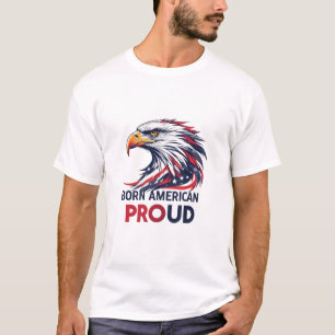 Camiseta Nacido Americano Orgulloso Regalo Patriótico Bande