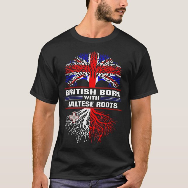 Camiseta Nacido británico con raíces maltesas (Anverso)