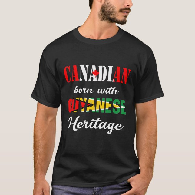 Camiseta Nacido canadiense con patrimonio guyanés (Anverso)