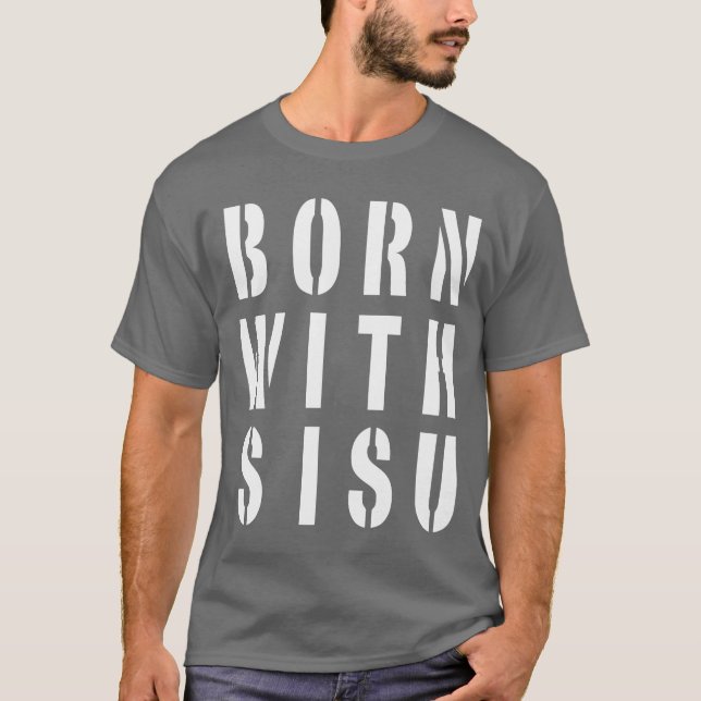 Camiseta Nacido con Sisu Oscuro (Anverso)