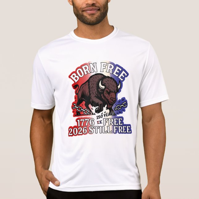 Camiseta Nacido de Bison Shirt americano libre - 250 años g (Anverso)
