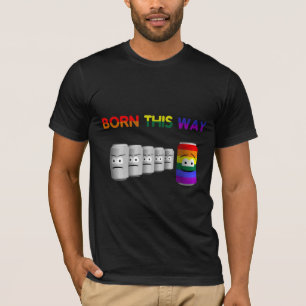 Camiseta Nacido de esta manera LGBT Rainbow Stripe
