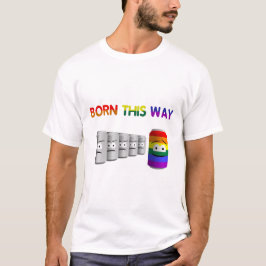 Camiseta Nacido de esta manera LGBT Rainbow Stripe