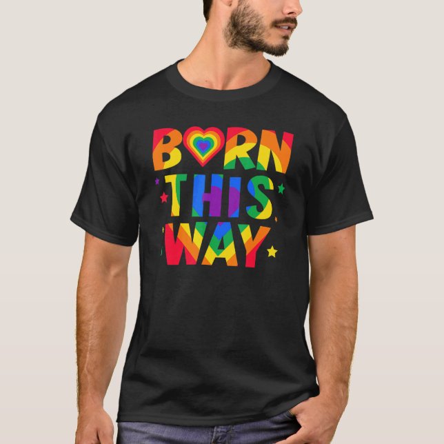Camiseta Nacido De Esta Manera Orgullo Gay Lgbt Para Hombre (Anverso)