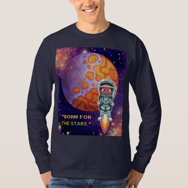 Camiseta Nacido de las estrellas, astronauta (Anverso)
