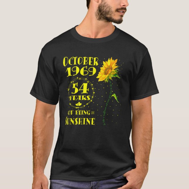 Camiseta Nacido de los amantes del girasol de 54 años (Anverso)