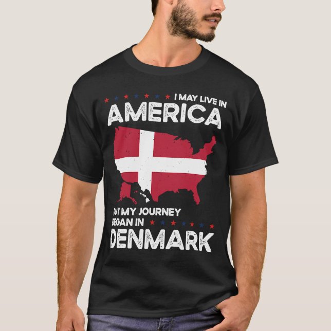 Camiseta Nacido Dinamarca Dinamarca Estadounidense Ciudadan (Anverso)