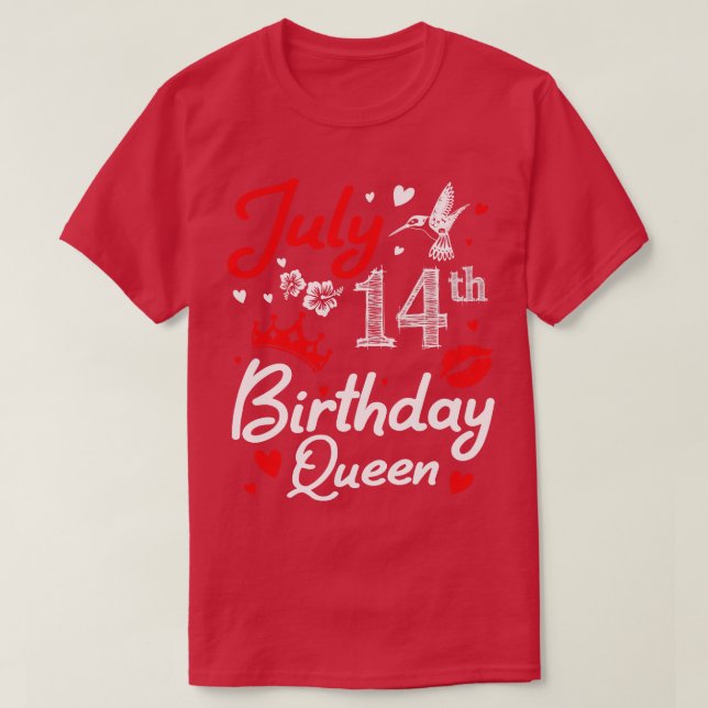 Camiseta Nacido El 14 De Julio Feliz Cumpleaños Yo Nana Mam (Diseño del anverso)