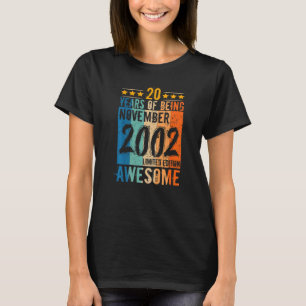 Camiseta Nacido el 20 de noviembre de 2002 20 años de vida