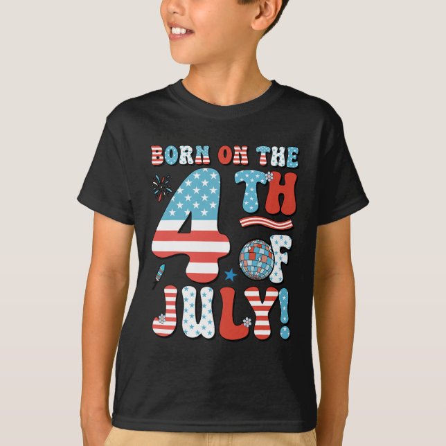 Camiseta Nacido El 4 De Julio De Cumpleaños De Pa (Anverso)