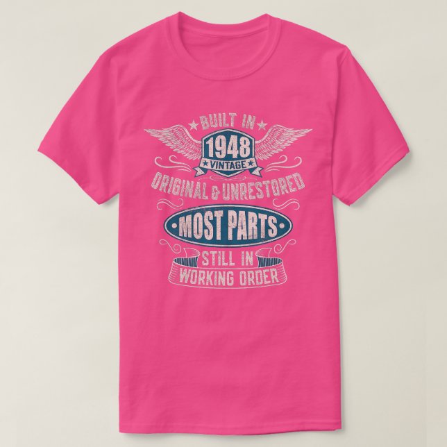 Camiseta Nacido en 1948, Construido En Los Años 40 (Diseño del anverso)
