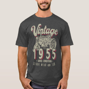 Camiseta Nacido En 1955 Y Este De Un Vintage Tractor Farmer