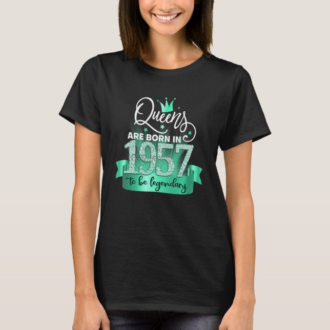 Camiseta Nacido en 1957 I Fiesta Turquesa Negro conjunto y  (Anverso)