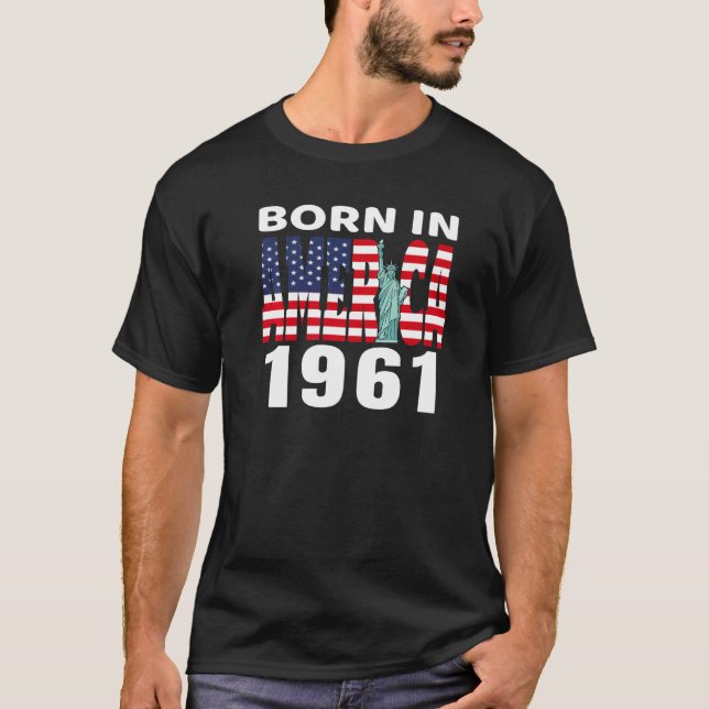 Camiseta Nacido En 1961 En La Estatua De La Libertad De Est (Anverso)