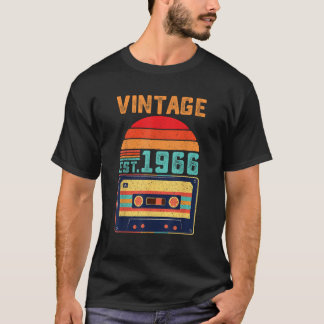 Camiseta Nacido En 1966 Vintage Est 1966 Cassette 55º Nacim