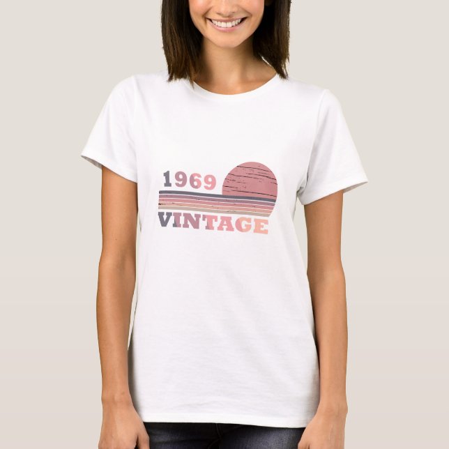 Camiseta Nacido en 1969, cumpleaños vintage (Anverso)