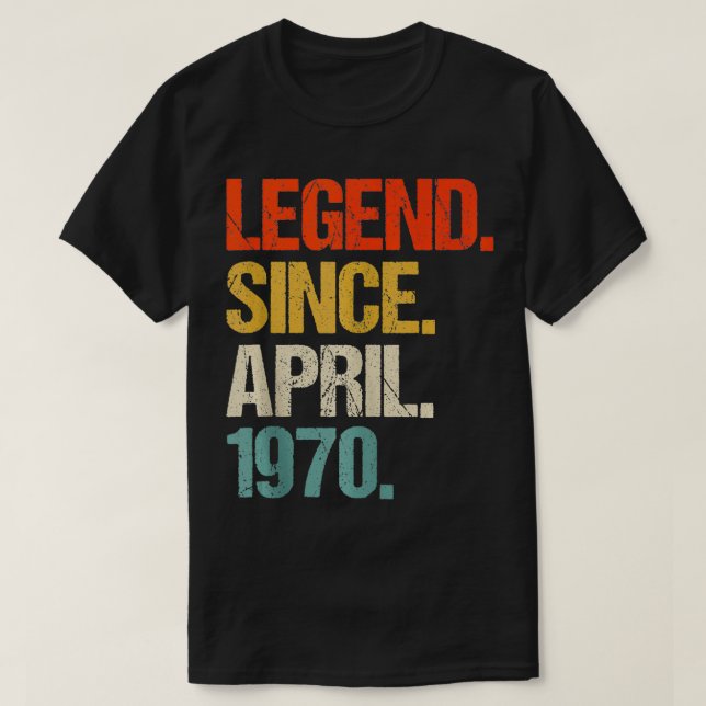 Camiseta Nacido en 1970 54 años de edad hecho en 1970 54º n (Diseño del anverso)