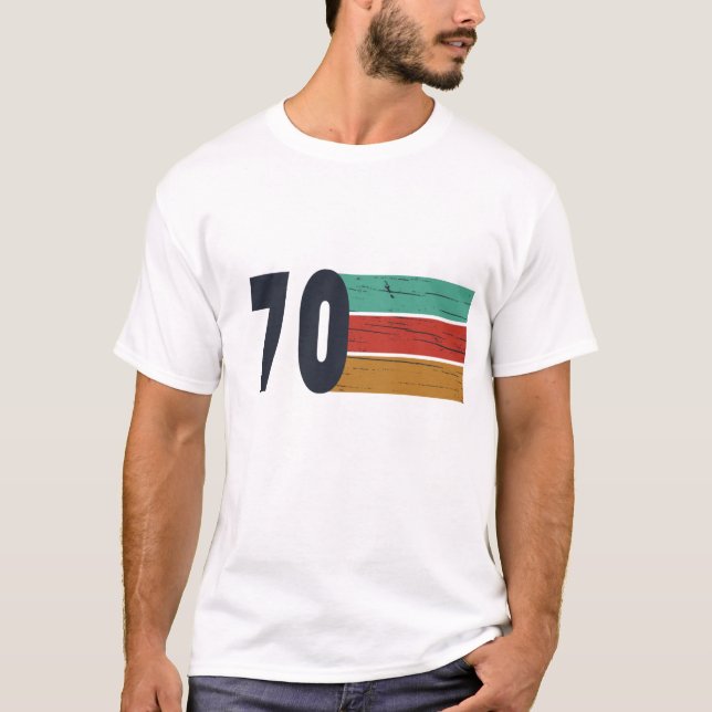 Camiseta Nacido en 1970 como regalo de cumpleaños (Anverso)