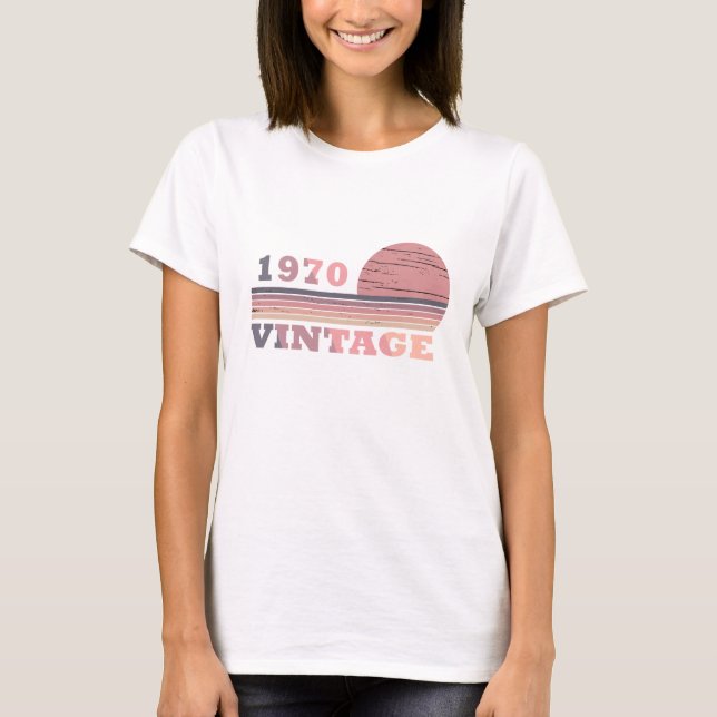 Camiseta Nacido en 1970 como regalo de cumpleaños (Anverso)