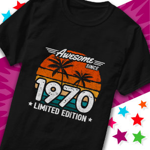 Camiseta Nacido en 1970 Edición Limitada Retro Awesome Desd