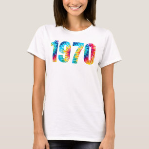 Camiseta Nacido en 1970 Fiesta de Cumpleaños Retro Multicol