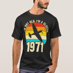 Camiseta Nacido en 1971, 50° cumpleaños, avión Spitfire