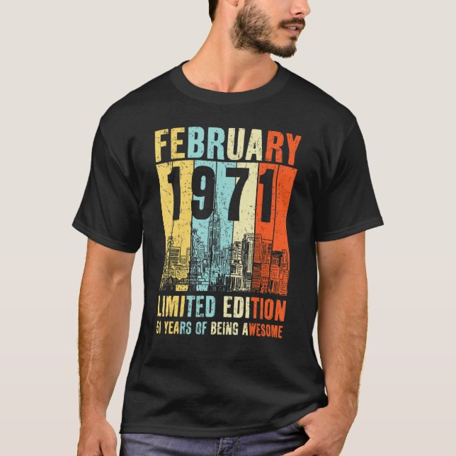 Camiseta Nacido En 1971 51ª Edición Limitada Retro Febr (Anverso)
