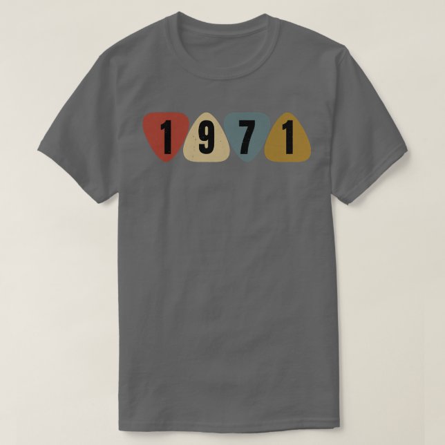 Camiseta Nacido En 1971 Cumpleaños De La Música De La Púa d (Diseño del anverso)