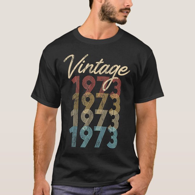 Camiseta Nacido En 1973, 51º Cumpleaños De Groovy (Anverso)