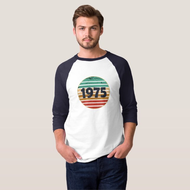 Camiseta Nacido en 1975, regalo de 50 años (Anverso completo)