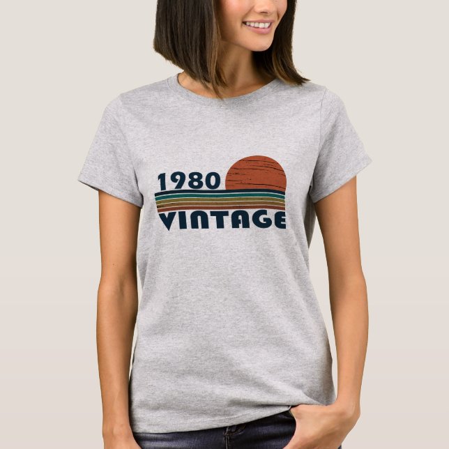 Camiseta Nacido en 1980 como regalo de cumpleaños (Anverso)