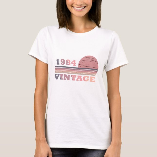 Camiseta nacido en 1984, cumpleaños vintage (Anverso)