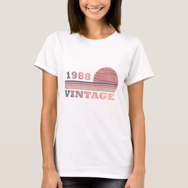 Camiseta nacido en 1988, cumpleaños vintage (Anverso)