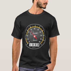 Camiseta Nacido En 1990 Clásico Vintage Car Speedometer Odo