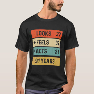 Camiseta Nacido En 1993 En El 91º Nacimiento De 91 Años E
