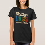 Camiseta Nacido en 1993 Vintage 30th Birthday Retro 30 Year<br><div class="desc">Nacido En 1993,  Vintage 30th Birthday Retro De 30 Años.</div>