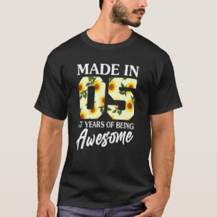Camiseta Nacido en 2005 17 años 17 años Chicas