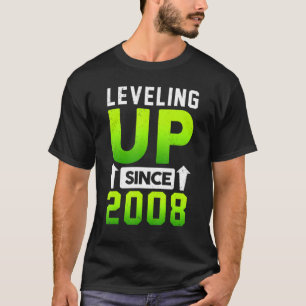 Camiseta Nacido En 2008 Nivelación De Juegos Desde 2008 Gam