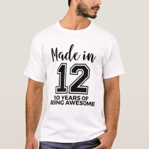 Camiseta Nacido En 2012 10 Años Chicas De Niños De 10 Años 