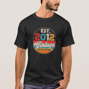 Camiseta Nacido En 2012, Vintage 10 Años